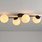 Luster plafonjera APEX-4R 4xE27 belo staklo - Slika 2