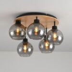 Luster plafonjera WUDI-5R 5xE27 smoke staklo