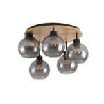 Luster plafonjera WUDI-5R 5xE27 smoke staklo - Slika 2