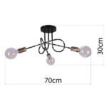 Luster plafonjera ALFIA-3 – 3xE27 crna/zlatna - Slika 3
