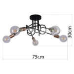 Luster plafonjera ALFIA-5 – 5xE27 crna/zlatna - Slika 3